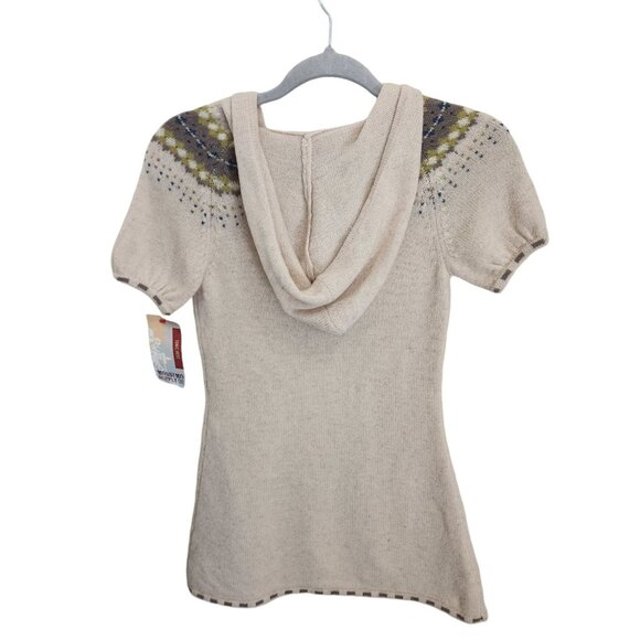 Vtg Y2K MOSSIMO Womens XS Lambs Wool Blend Knit Hooded Sweater NWT Deadstock - Picture 5 of 14